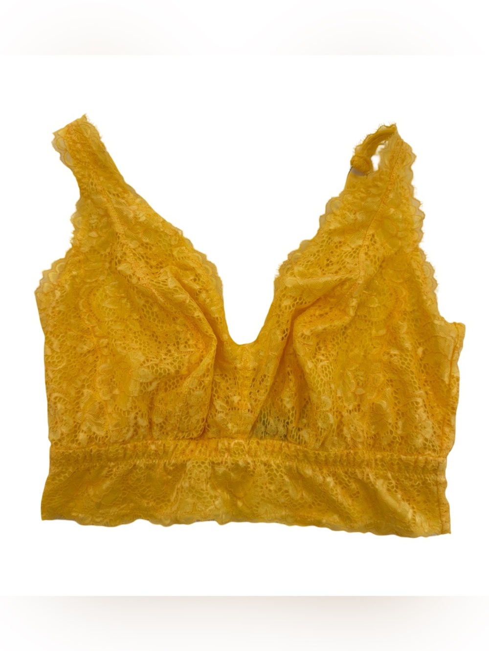 Cosabella Bright Yellow Lace Bralette with Wide Lace Band - Picture 2 of 8